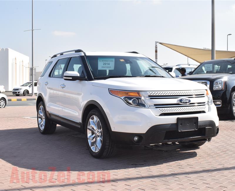 ford explorer model 2014 - white - 75,000 km - v6 - gcc 