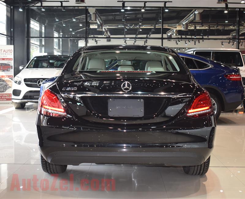 MERCEDES-BENZ C200- 2019- BLACK- 4 CYLINDER- GCC SPECS