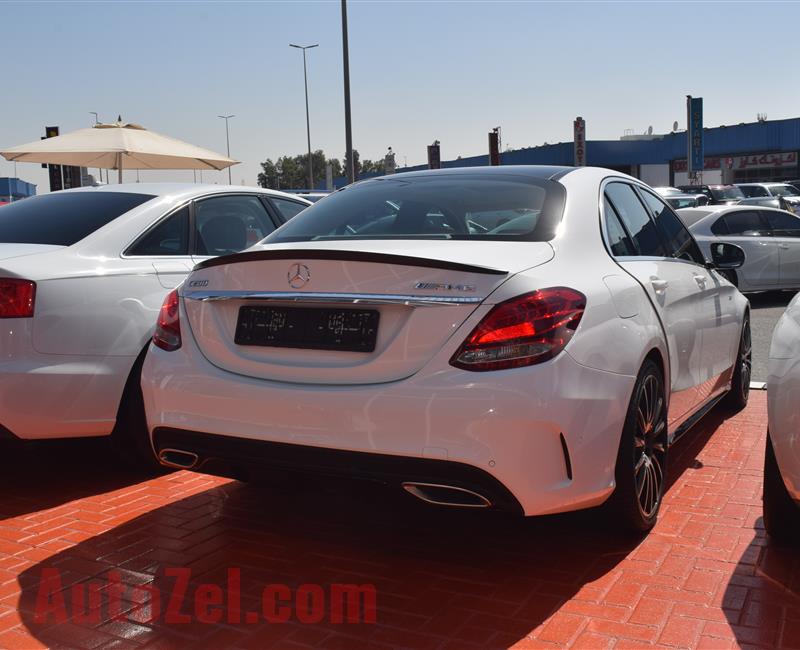 MERCEDES-BENZ C200- 2017- WHITE- 68 000 KM- GCC SPECS