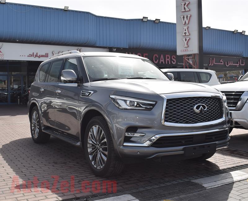 BRAND NEW INFINITI QX80 LUXE SENSORY- PRO ACTIVE- 2020- SILVER- GCC SPECS