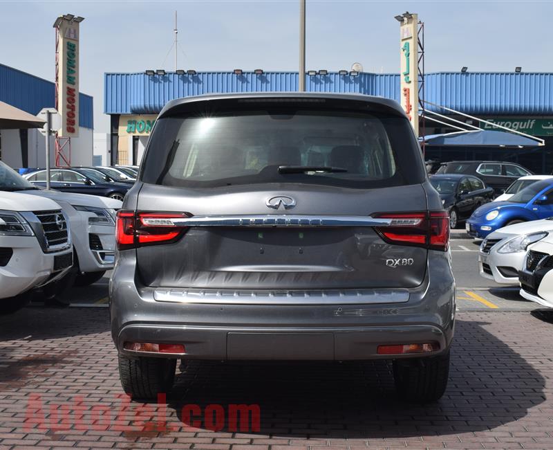 BRAND NEW INFINITI QX80 LUXE SENSORY- PRO ACTIVE- 2020- SILVER- GCC SPECS