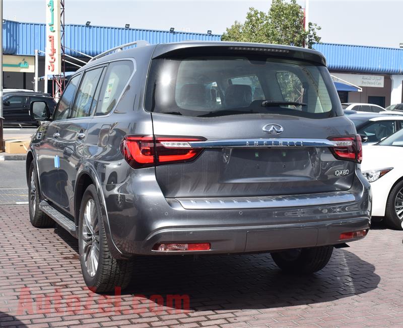 BRAND NEW INFINITI QX80 LUXE SENSORY- PRO ACTIVE- 2020- SILVER- GCC SPECS