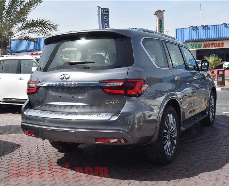 BRAND NEW INFINITI QX80 LUXE SENSORY- PRO ACTIVE- 2020- SILVER- GCC SPECS