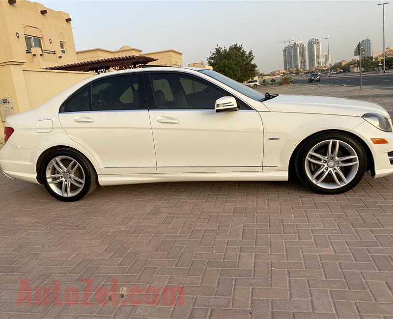 @1280 Dhs Monthly Mercedes C250 2012 White brand new condition