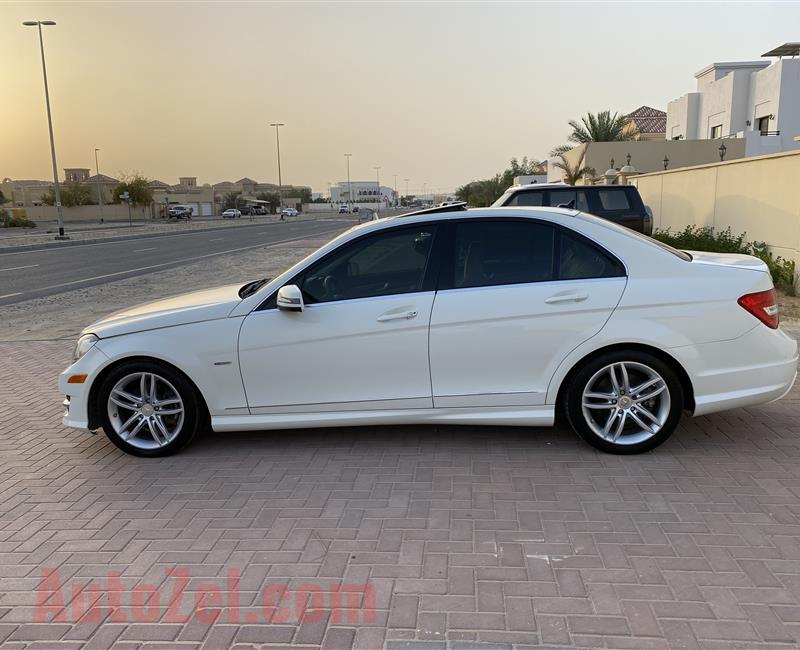 @1280 Dhs Monthly Mercedes C250 2012 White brand new condition