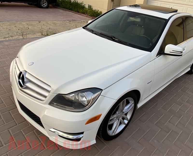 @1280 Dhs Monthly Mercedes C250 2012 White brand new condition