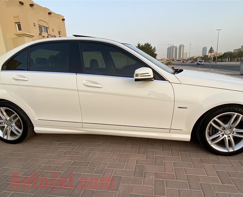 @1280 Dhs Monthly Mercedes C250 2012 White brand new condition