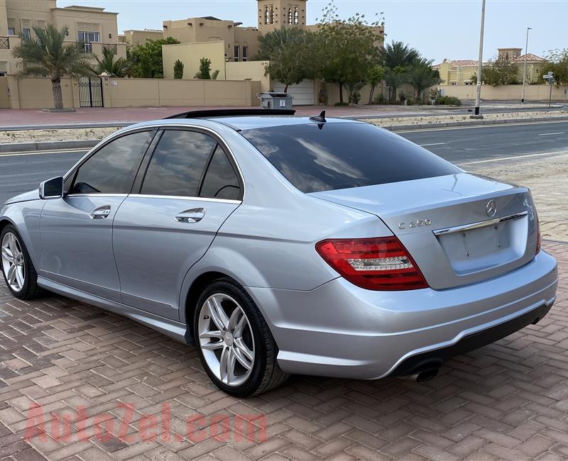 @864 Dhs Monthly Mercedes Benz C 250 2013 Light Blue 