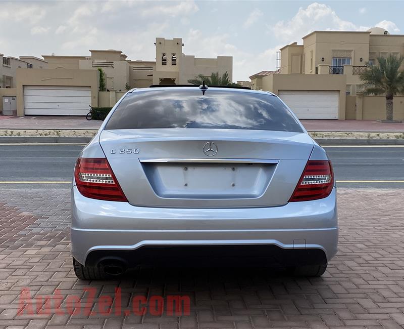 @864 Dhs Monthly Mercedes Benz C 250 2013 Light Blue 