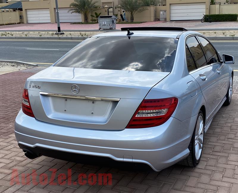 @864 Dhs Monthly Mercedes Benz C 250 2013 Light Blue 