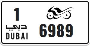 Motorcycle plate 6989