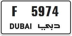 F - 5974  dubai 4 digit