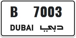 DXB plate 7003 B